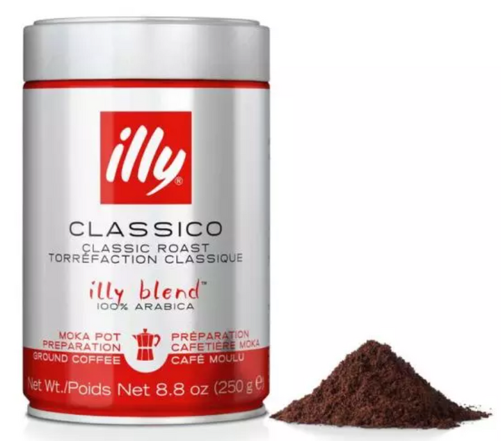 3kg Illy espresso classico classic roast ground tin 250 gr.