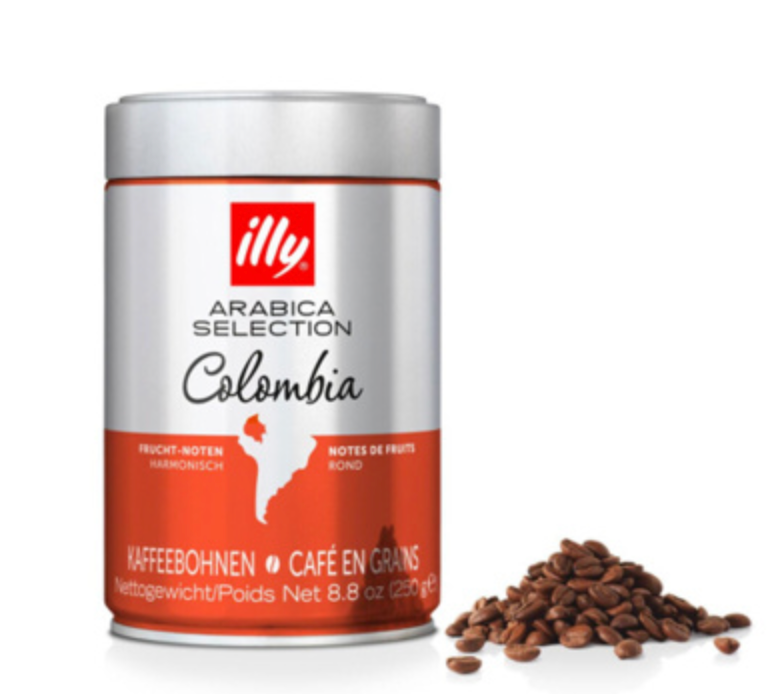 3kg Illy arabica selection Colombia beans tin 250 gr.