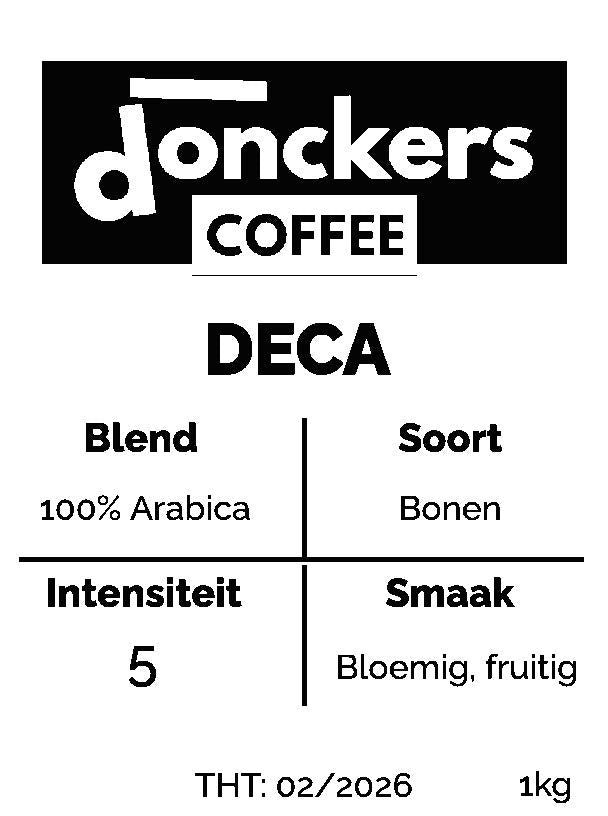 1kg Donckers Coffee Deca Beans (1kg bags)